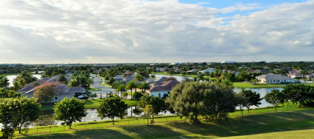 aerial view of davie florida where joe cole plumbing is located