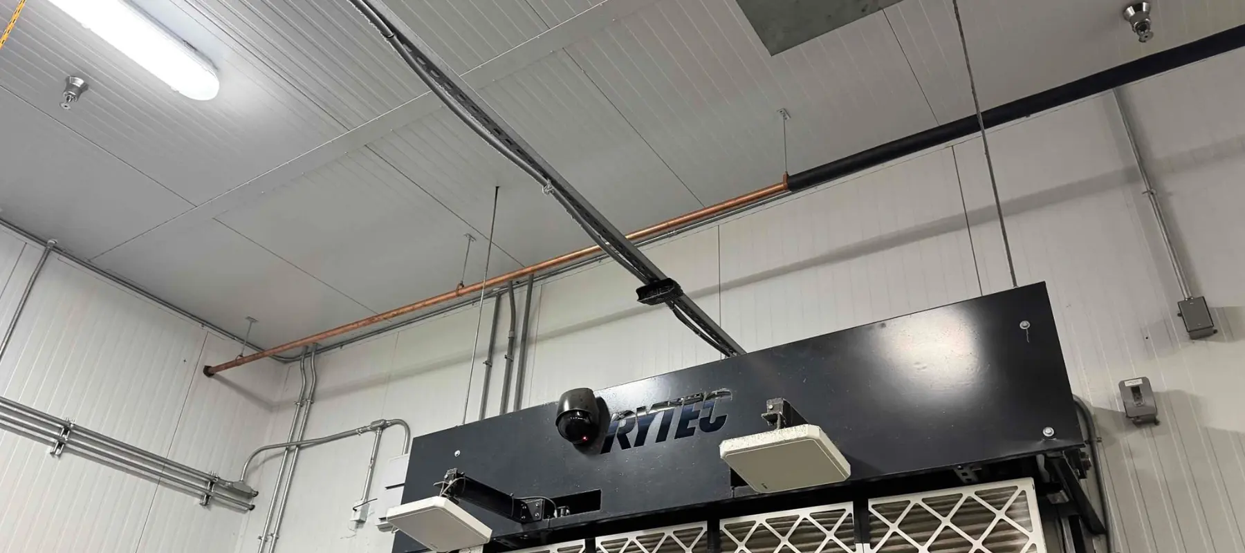UFL6 Amazon project commercial plumbing and mechanical installation with overhead piping and equipment