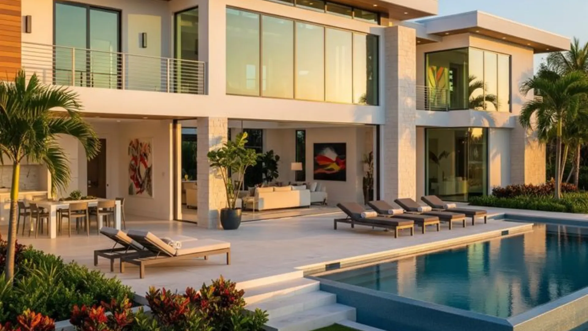 Luxury remodel project featuring modern home with pool and outdoor living area