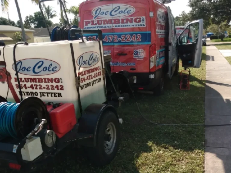Joe Cole Plumbing hydro jetting service truck in South Florida