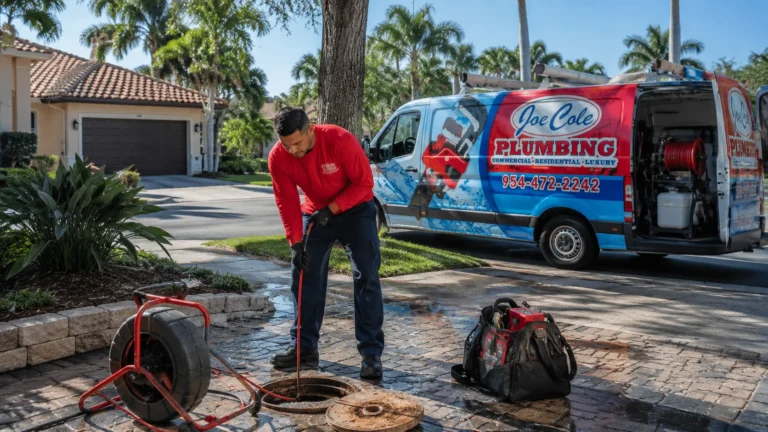Joe Cole Plumbing technician performing emergency sewer repair service