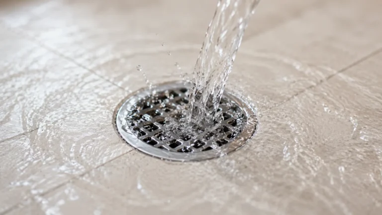 Clean floor drain with proper water flow after drain cleaning service